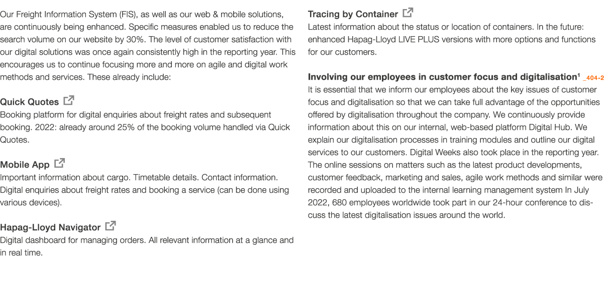 Our Freight Information System (FIS), as well as our web & mobile solutions, are continuously being enhanced. Specifi...