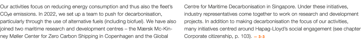 Our activities focus on reducing energy consumption and thus also the fleet’s CO2e emissions. In 2022, we set up a te...