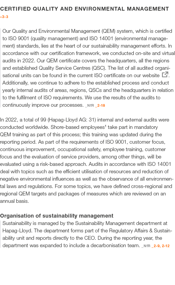 CERTIFIED QUALITY AND ENVIRONMENTAL MANAGEMENT –3 3 Our Quality and Environmental Management (QEM) system, which is c...