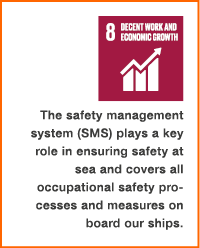 ￼ The safety management system (SMS) plays a key role in ensuring safety at sea and covers all ­occupational safety p...
