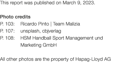This report was published on March 9, 2023. Photo credits P. 103: Ricardo Pinto | Team Malizia P. 107: unsplash, cbjv...
