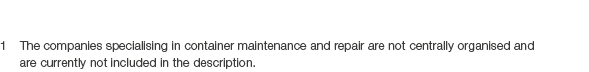 1 The companies specialising in container maintenance and repair are not centrally organised and are ­currently not i...