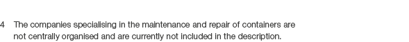 4 The companies specialising in the maintenance and repair of containers are not centrally organised and are currentl...