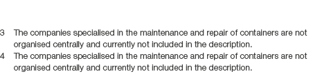 3 The companies specialised in the maintenance and repair of containers are not ­organised centrally and currently no...