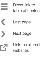  ￼ Direct link to table of content ￼ Last page ￼ Next page ￼ Link to external websites 
