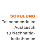 Schulung Teilnehmende im Austausch zu Nachhaltigkeitsthemen