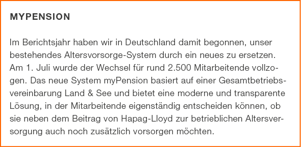 myPension Im Berichtsjahr haben wir in Deutschland damit begonnen, unser bestehendes Altersvorsorge System durch ein ...