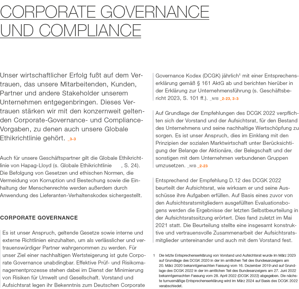 Corporate Governance und Compliance Unser wirtschaftlicher Erfolg fu t auf dem Vertrauen, das unsere Mitarbeitenden, ...