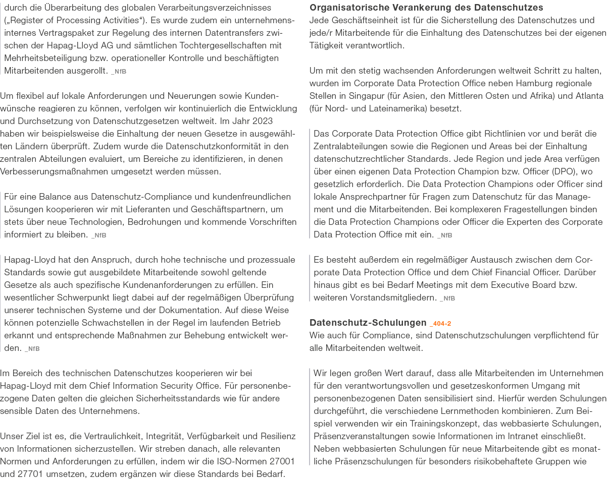 durch die berarbeitung des globalen Verarbeitungsverzeichnisses („Register of Processing Activities“). Es wurde zude...