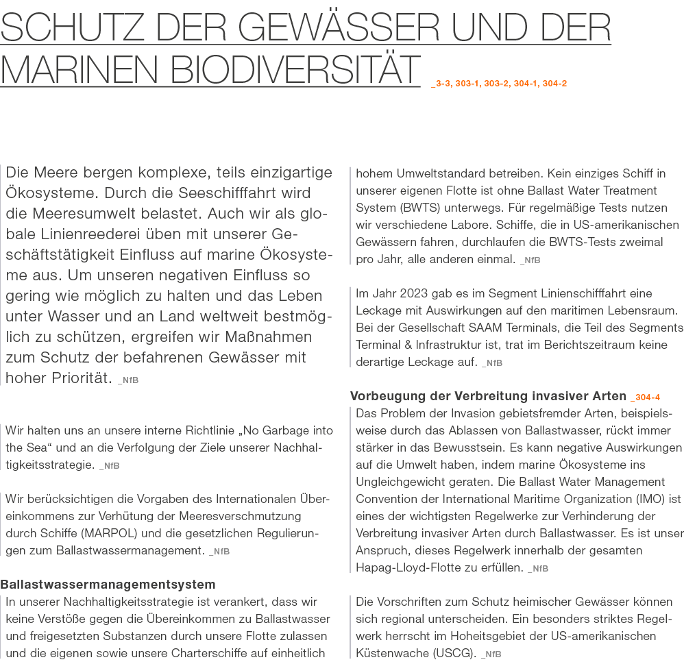 Schutz der Gew sser und der marinen Biodiversit t _3 3, 303 1, 303 2, 304 1, 304 2 Die Meere bergen komplexe, teils e...