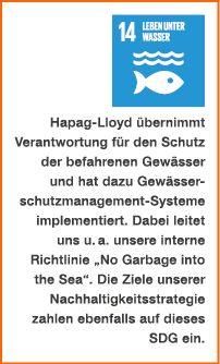 ￼ ­Hapag Lloyd bernimmt Verantwortung f r den Schutz der befahrenen Gew sser und hat dazu Gew sserschutzmanagement S...