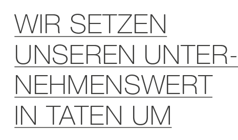 Wir setzen unseren Unter nehmenswert in Taten um