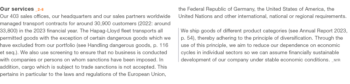 Our services _2 6 Our 403 sales offices, our headquarters and our sales partners worldwide managed transport contract...
