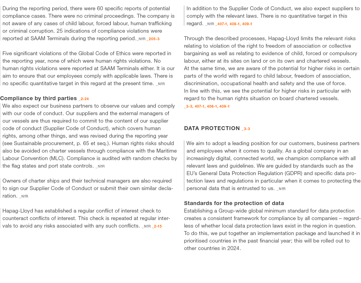 During the reporting period, there were 60 specific reports of potential compliance cases. There were no criminal pro...