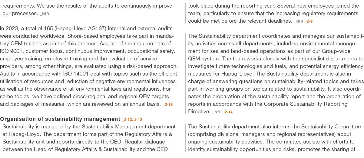 requirements. We use the results of the audits to continuously improve our processes. _NfR In 2023, a total of 165 (H...