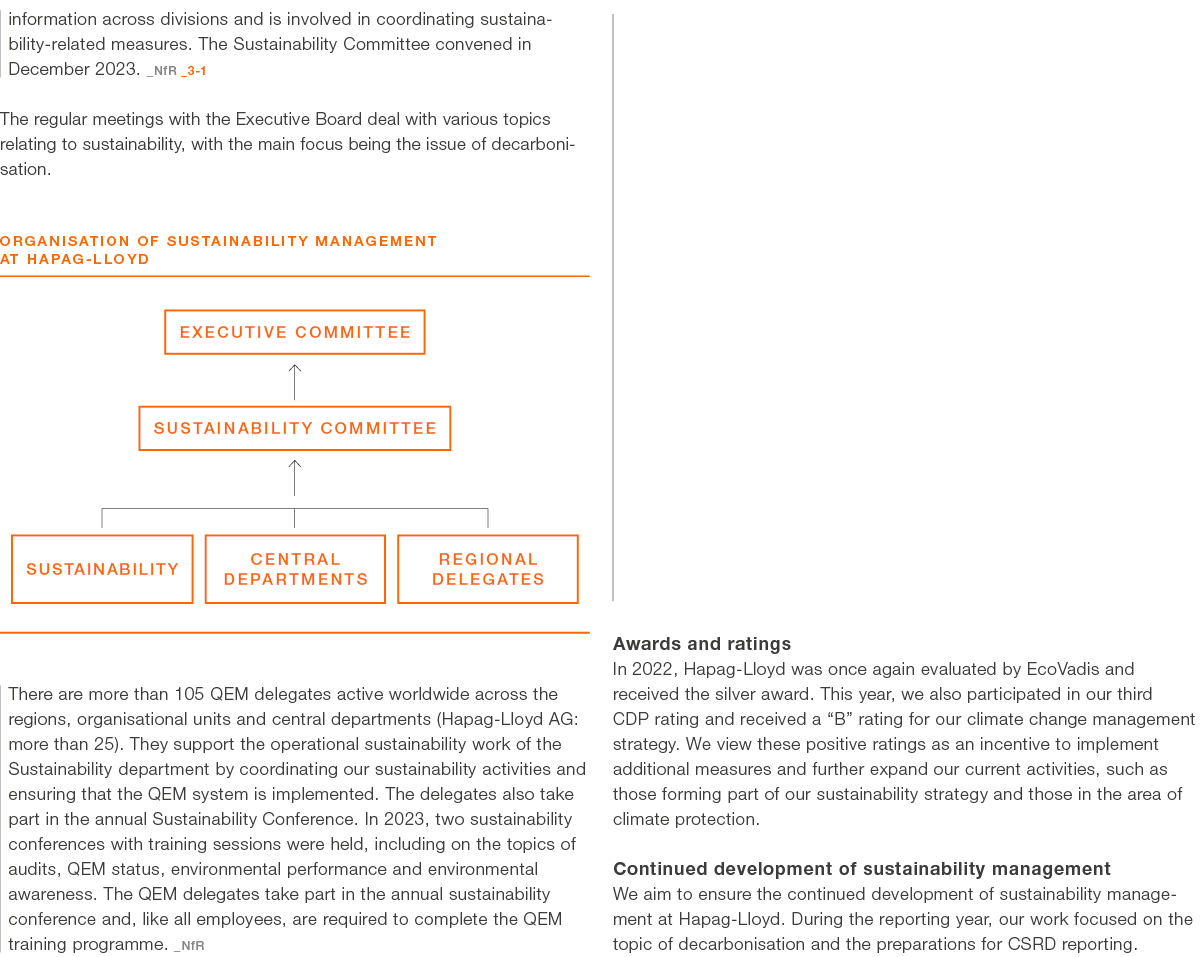 information across divisions and is involved in coordinating sustaina­bility related measures. The Sustainability Com...