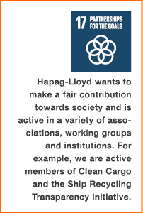 ￼ Hapag Lloyd wants to make a fair contribution towards society and is active in a variety of associations, working g...