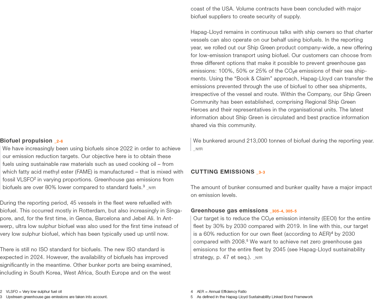 Biofuel propulsion _2 6 We have increasingly been using biofuels since 2022 in order to achieve our emission reductio...