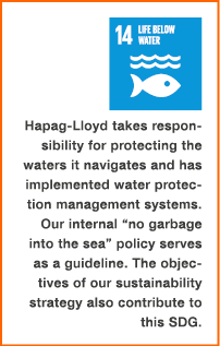 ￼ Hapag Lloyd takes responsibility for protecting the waters it navigates and has implemented water protection manage...