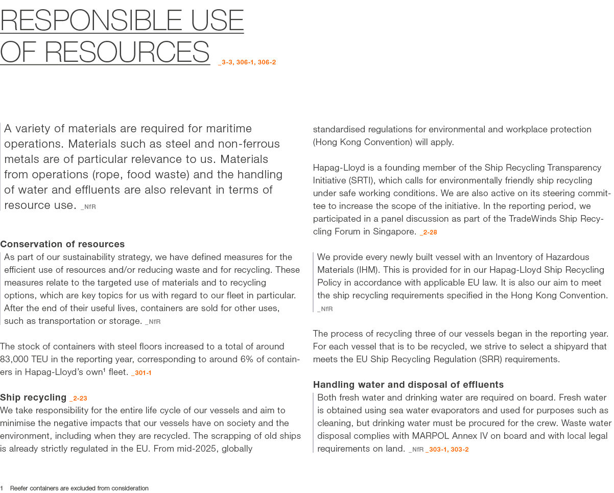 responsible use of resources _3 3, 306 1, 306 2 A variety of materials are required for maritime ­operations. Materia...