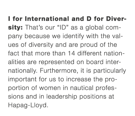 I for International and D for Diversity: That’s our “ID” as a global company because we identify with the values of d...