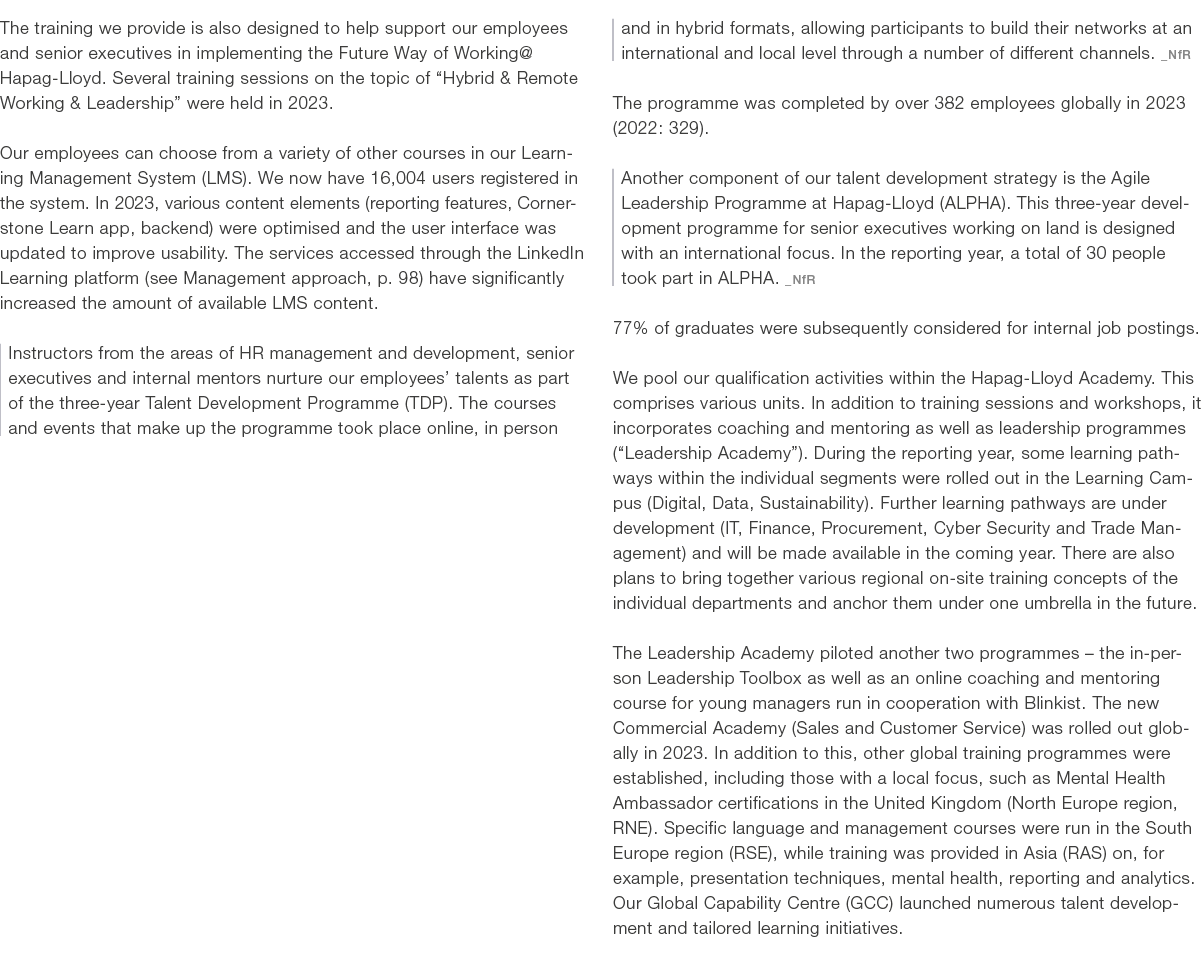 The training we provide is also designed to help support our employees and senior executives in implementing the Futu...