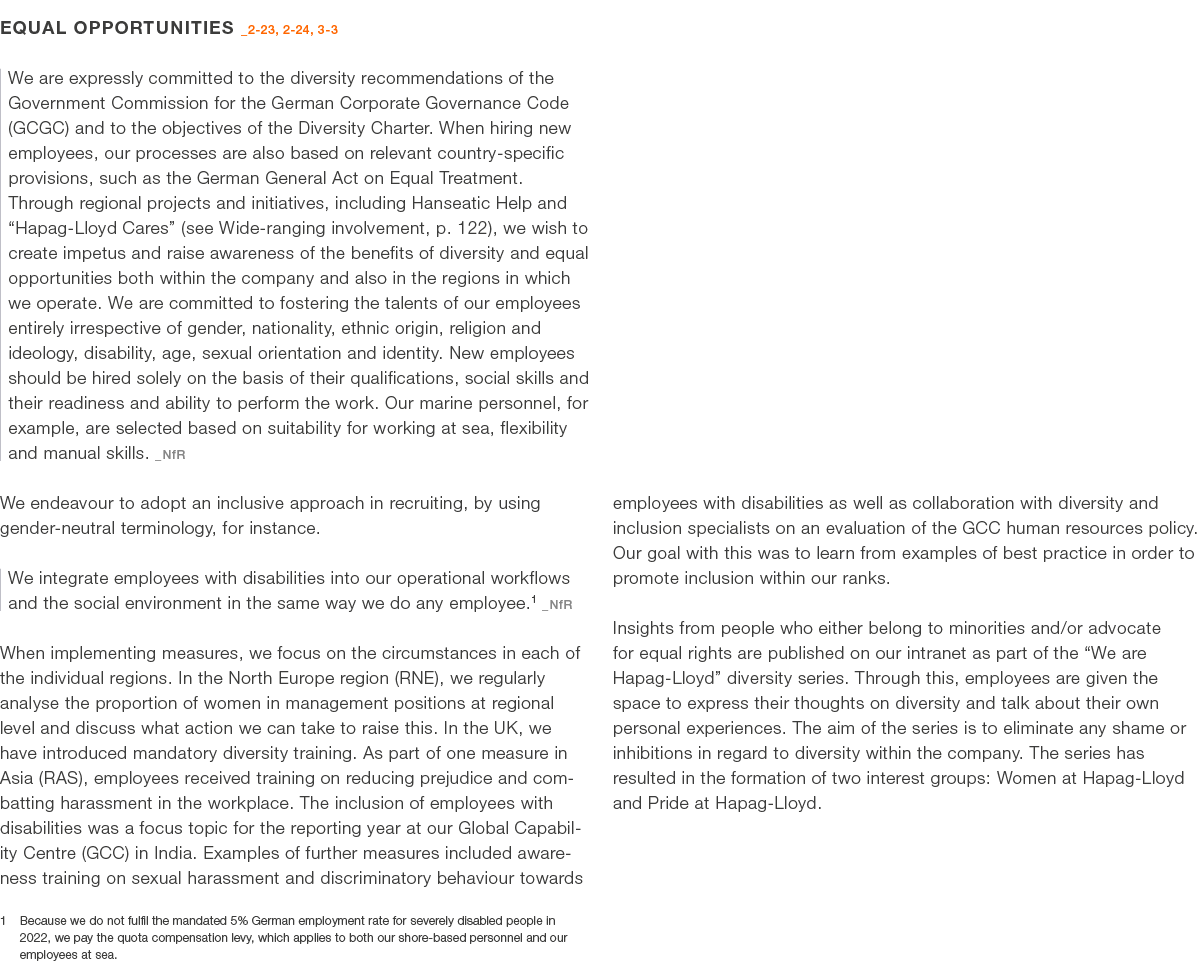 EQUAL OPPORTUNITIES _2 23, 2 24, 3 3 We are expressly committed to the diversity recommendations of the Government Co...