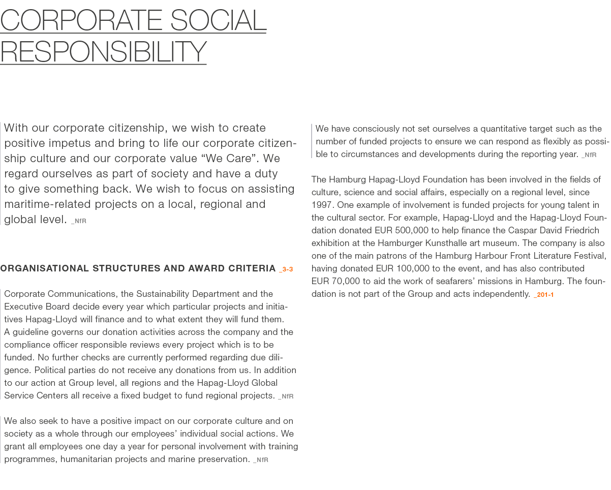 corporate social responsibility With our corporate citizenship, we wish to create ­positive impetus and bring to life...