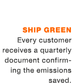 ￼ Ship Green Every customer receives a quarterly document confirming the emissions saved.