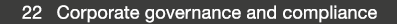  22 Corporate governance and compliance