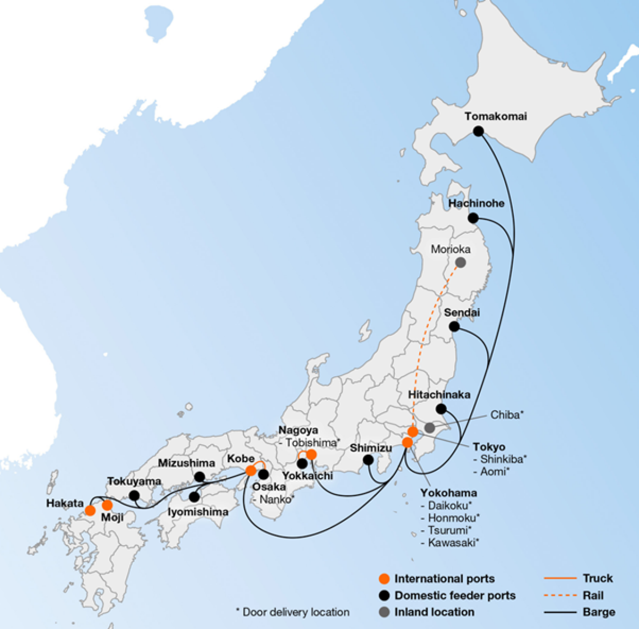 Japan Here S An Update On Our Inland Services Nationwide Multimodal Japan Map 